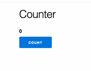A counter in LiveView. Increments count when clicking "Count" button.
